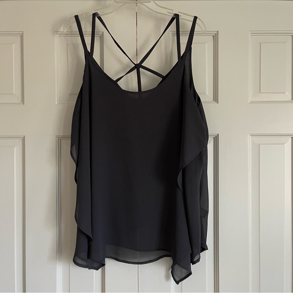 TORRID Layered Gray Chiffon Tank Top